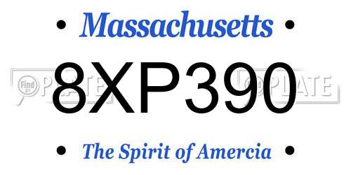 8XP390 Massachusetts License Plate