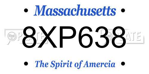 8XP638 Massachusetts License Plate