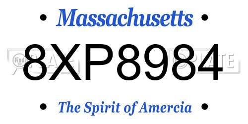 8XP8984 Massachusetts License Plate