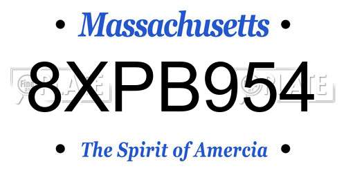 8XPB954 Massachusetts License Plate