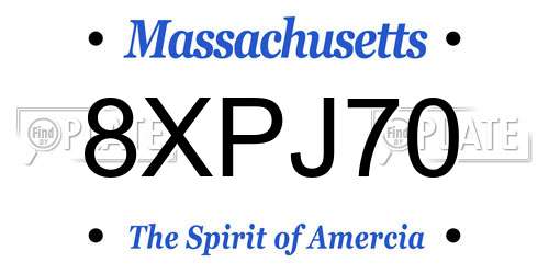 8XPJ70 Massachusetts License Plate
