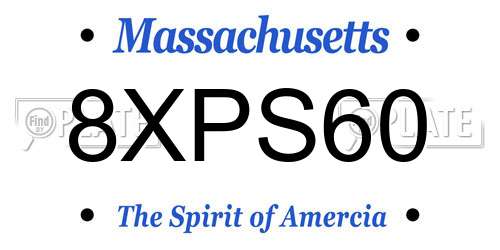 8XPS60 Massachusetts License Plate