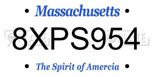 8XPS954 Massachusetts License Plate