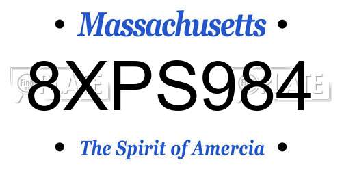 8XPS984 Massachusetts License Plate