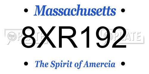 8XR192 Massachusetts License Plate