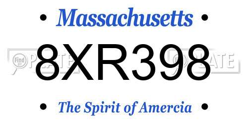 8XR398 Massachusetts License Plate