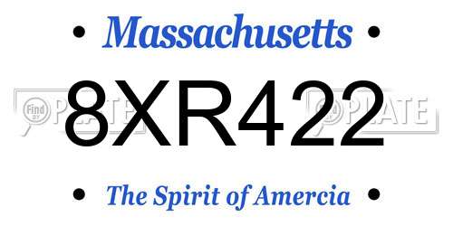 8XR422 Massachusetts License Plate