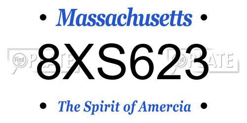 8XS623 Massachusetts License Plate