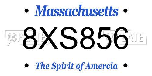 8XS856 Massachusetts License Plate