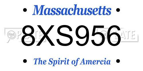 8XS956 Massachusetts License Plate