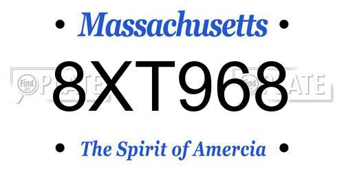 8XT968 Massachusetts License Plate