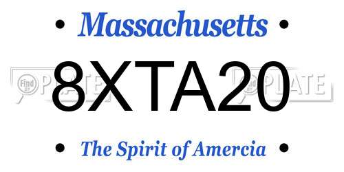 8XTA20 Massachusetts License Plate