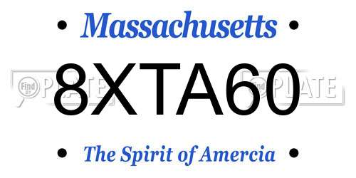 8XTA60 Massachusetts License Plate