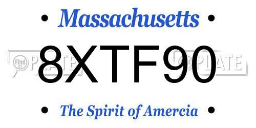 8XTF90 Massachusetts License Plate