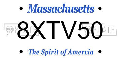 8XTV50 Massachusetts License Plate