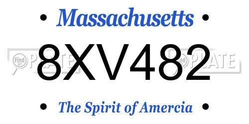 8XV482 Massachusetts License Plate