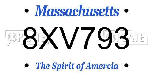 8XV793 Massachusetts License Plate