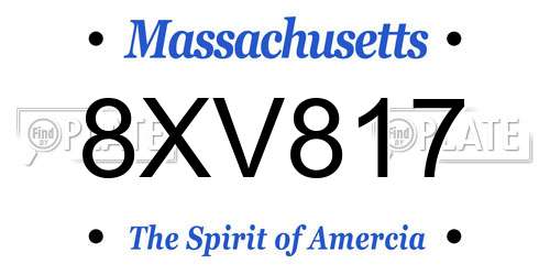 8XV817 Massachusetts License Plate