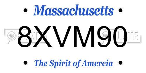 8XVM90 Massachusetts License Plate