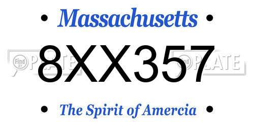8XX357 Massachusetts License Plate