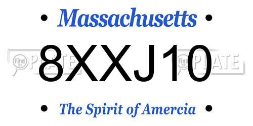 8XXJ10 Massachusetts License Plate