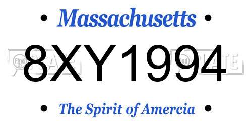 8XY1994 Massachusetts License Plate