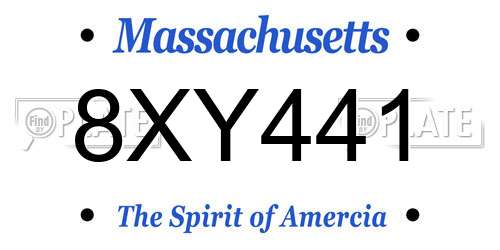 8XY441 Massachusetts License Plate