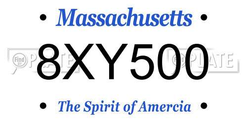 8XY500 Massachusetts License Plate