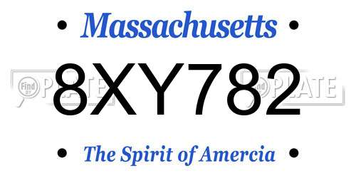 8XY782 Massachusetts License Plate