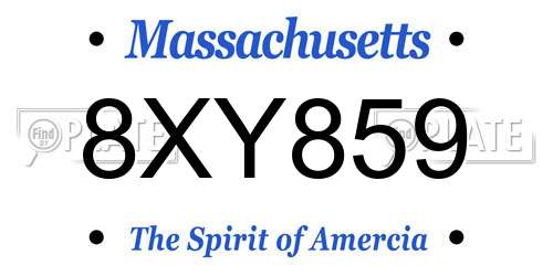 8XY859 Massachusetts License Plate