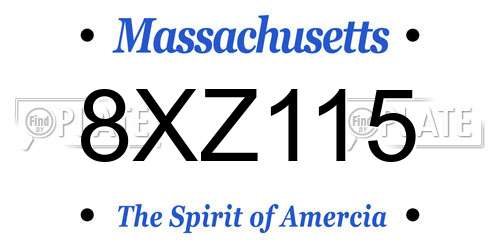 8XZ115 Massachusetts License Plate