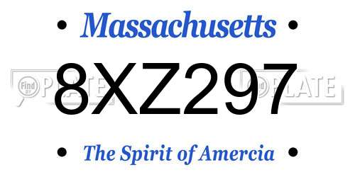 8XZ297 Massachusetts License Plate