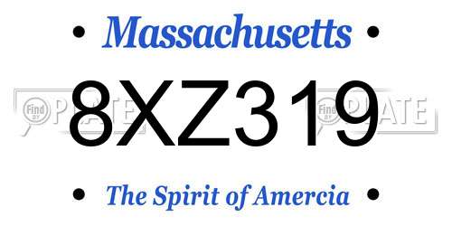 8XZ319 Massachusetts License Plate