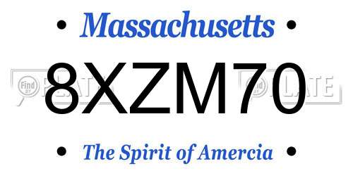 8XZM70 Massachusetts License Plate