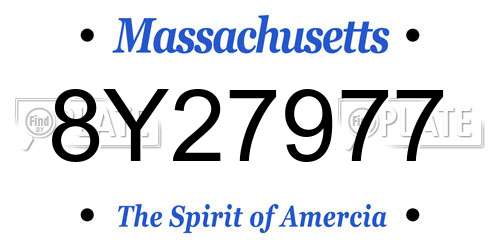 8Y27977 Massachusetts License Plate