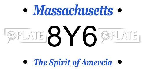 8Y6 Massachusetts License Plate