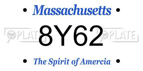 8Y62 Massachusetts License Plate