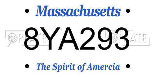 8YA293 Massachusetts License Plate