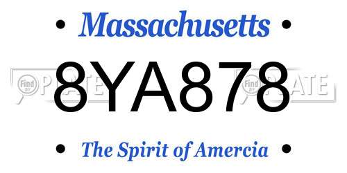 8YA878 Massachusetts License Plate