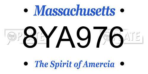 8YA976 Massachusetts License Plate