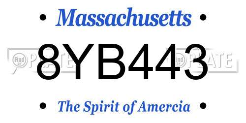 8YB443 Massachusetts License Plate