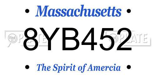 8YB452 Massachusetts License Plate