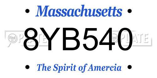 8YB540 Massachusetts License Plate