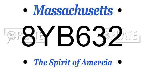 8YB632 Massachusetts License Plate