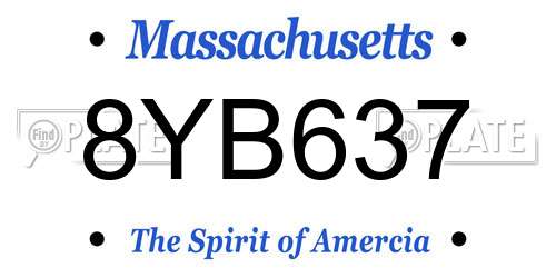 8YB637 Massachusetts License Plate