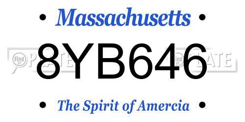 8YB646 Massachusetts License Plate