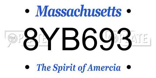 8YB693 Massachusetts License Plate