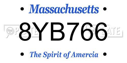 8YB766 Massachusetts License Plate