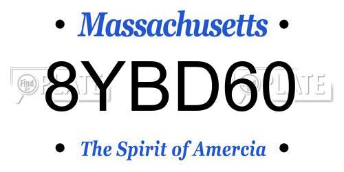 8YBD60 Massachusetts License Plate