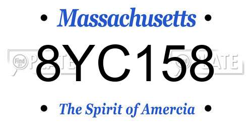 8YC158 Massachusetts License Plate